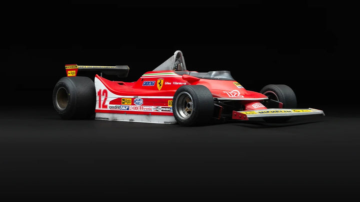 FERRARI 1312 T4 - 1979 US EAST GRAND PRIX WINNER - VILLENEUVE - RACE WAETHERED WITH UNIQUE RICHARD KELLEY PRINTS - 1:8 SCALE